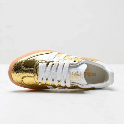 Adidas Samba OG Women's Gold Metallic Leather Sneakers