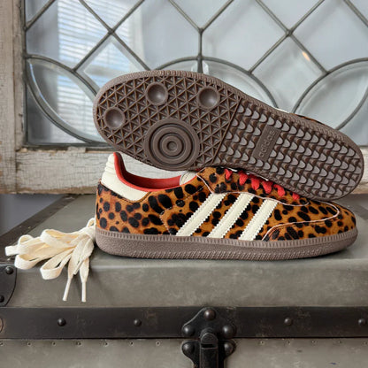 Adidas Samba Women's Red Leopard Print Sneakers