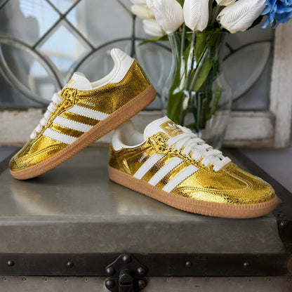 Adidas Samba OG Women's Gold Metallic Leather Sneakers