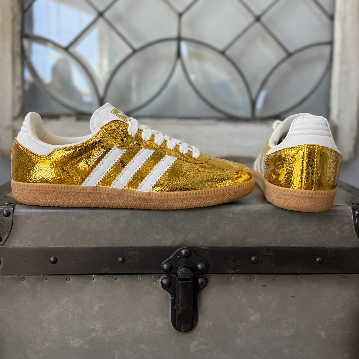 Adidas Samba OG Women's Gold Metallic Leather Sneakers