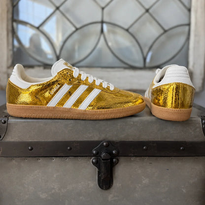 Adidas Samba OG Women's Gold Metallic Leather Sneakers