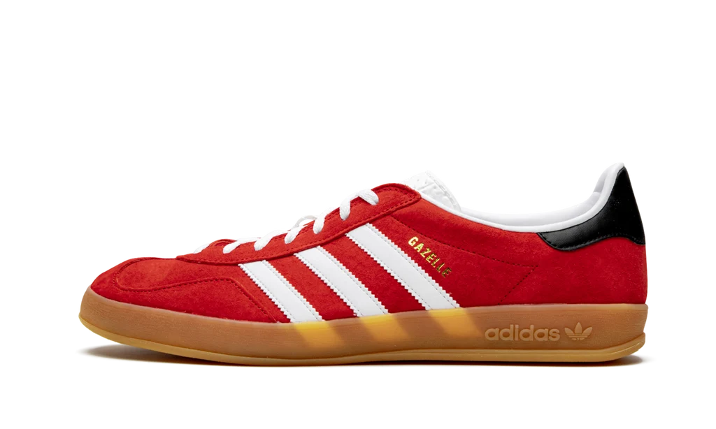 Adidas Gazelle Indoor Sneakers - Scarlet and Cloud White