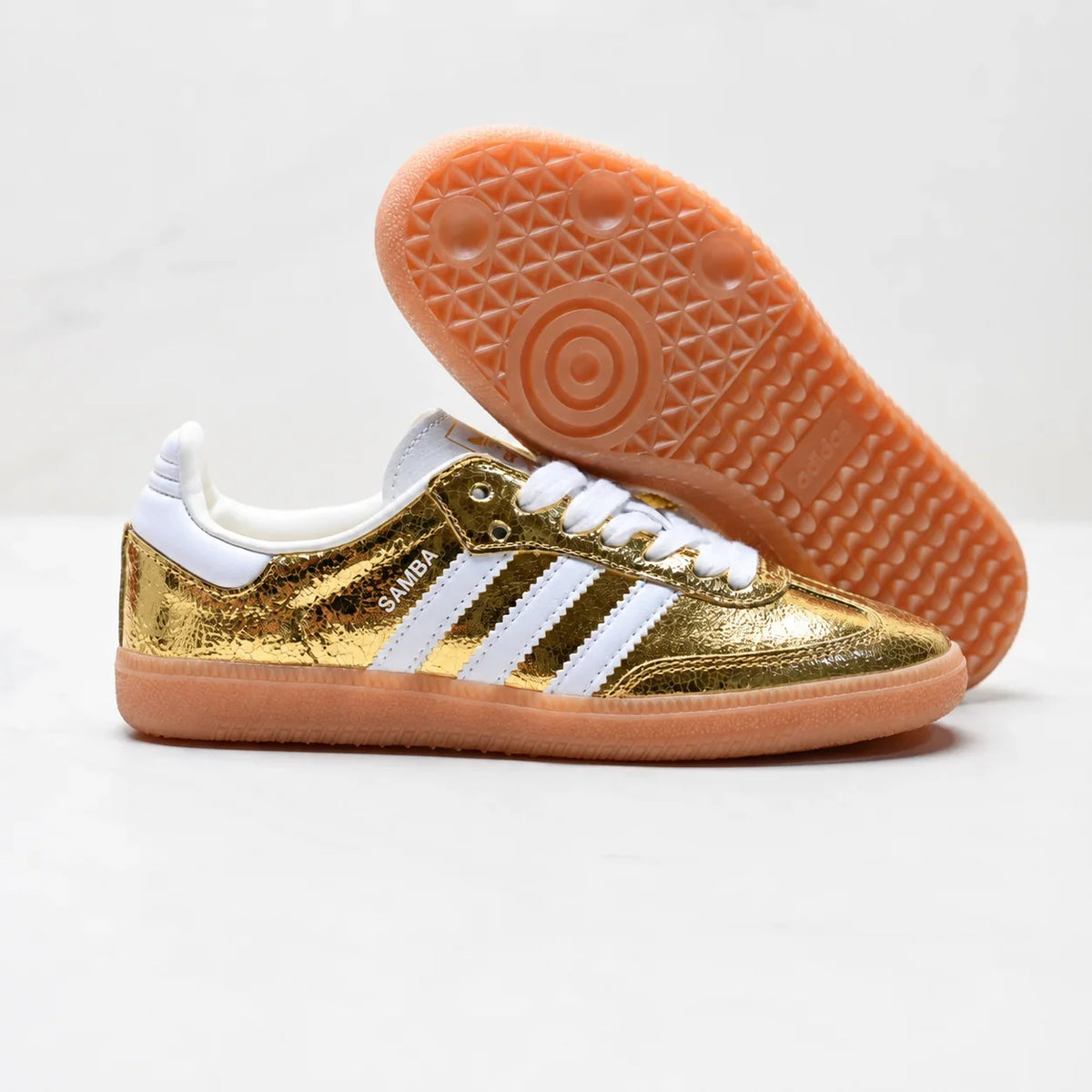 Adidas Samba OG Women's Gold Metallic Leather Sneakers