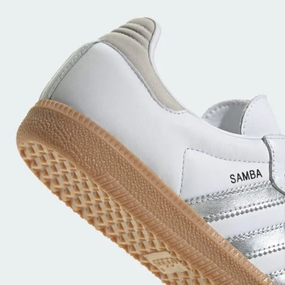 Adidas Samba OG Women's Sneakers - Cloud White/Silver Metallic