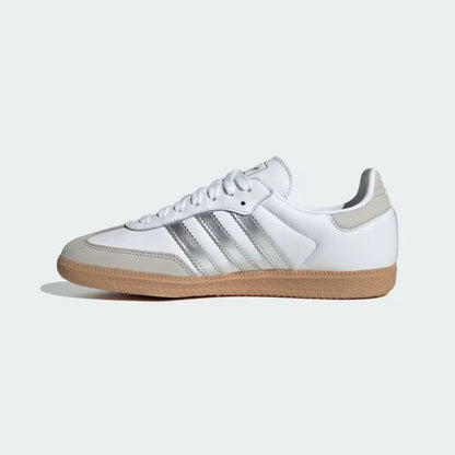 Adidas Samba OG Women's Sneakers - Cloud White/Silver Metallic