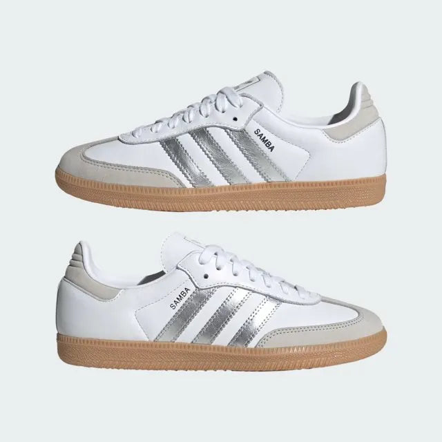 Adidas Samba OG Women's Sneakers - Cloud White/Silver Metallic